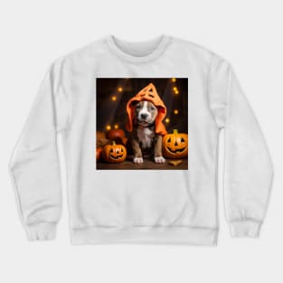 Cute Halloween Pitbull Puppy Crewneck Sweatshirt